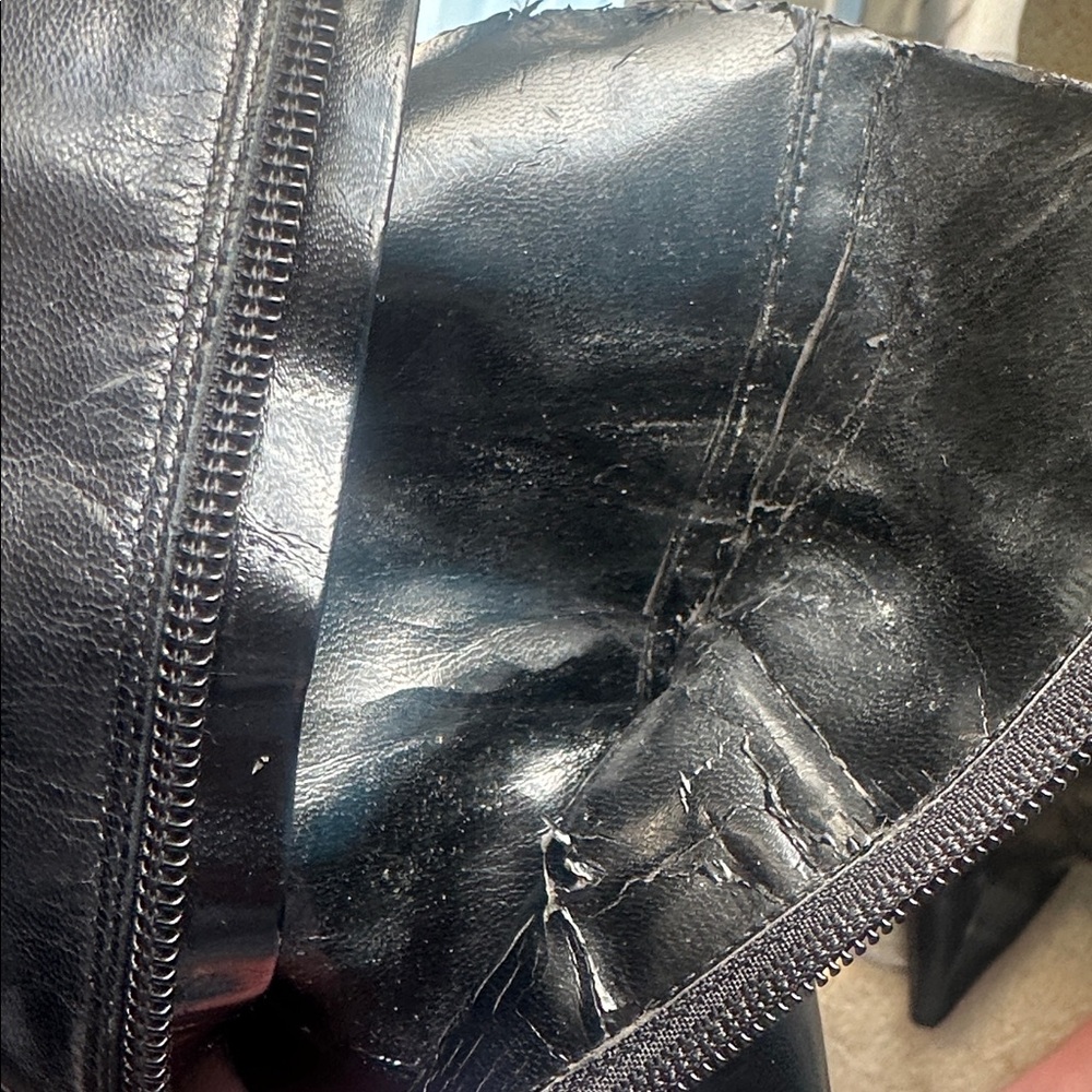 Nine West Black Pointed Toe Leather Ankle Booties with Side Zipper US8.5 - Picture 14 of 16